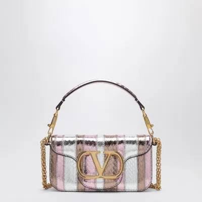 Valentino Garavani Pink Snake Skin Small Shoulder Bag In Pattern