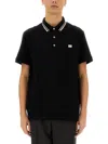 Valentino Garavani Black Polo Shirt With Classic Bicolor Collar And Logo Patch On The Front In Cotto
