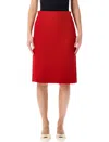 Valentino High-rise Wool-blend Tweed Pencil Skirt In Red