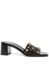Valentino Women's Plaster Caster Leather Mules In Black