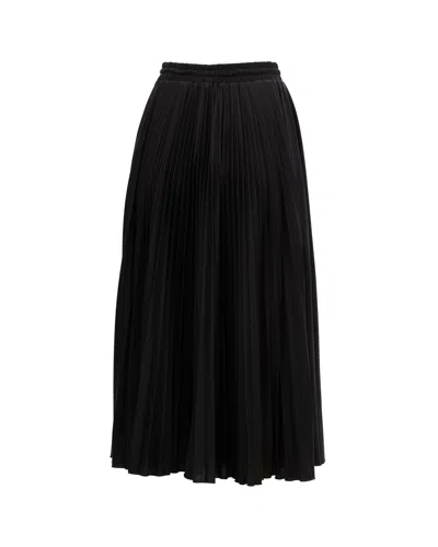 Valentino Garavani Pleated Jersey Skirt In Black