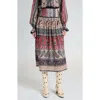 Valentino Voyage Imaginaire Midi Skirt In Blue Multicolor
