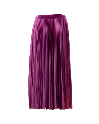 Valentino Garavani Pleated Silk Skirt In Purple