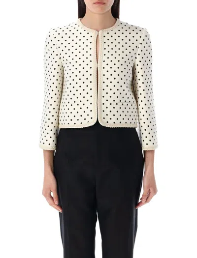 Valentino Supergran Polka Dot Printed Blazer In White