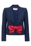Valentino Tailored Bow-detail Jacket Crafted From Lightweight Viscose