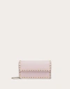 Valentino Garavani Rockstud Grainy Calfskin Chain Pouch Woman Water Lilac Uni In Pink