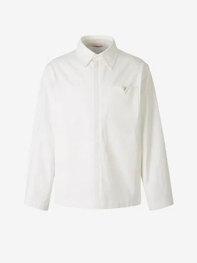 Valentino White Cotton Blend Shirt Jacket