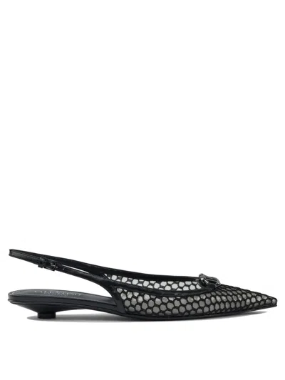 Valentino Garavani Pointed Slingback Ballet Flats With 20 Mm Heel In Black