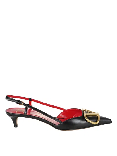 Valentino Garavani Pointed Toe Slingback Pumps In Black