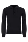 Valentino Midnight Blue Cashmere Blend Polo Shirt In Blue