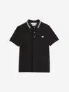 Valentino Garavani Black Polo Shirt With Classic Bicolor Collar And Logo Patch On The Front In Cotto