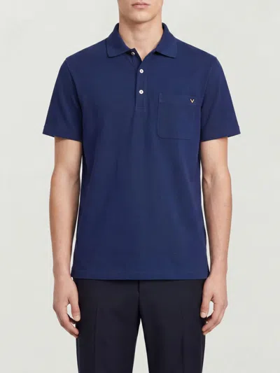 Valentino Garavani Classic Short-sleeve Polo For Men In Blue