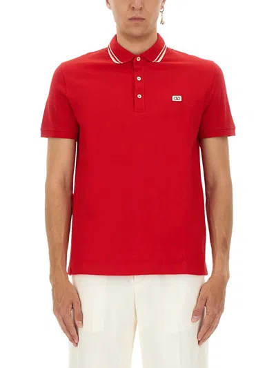 Valentino Garavani Polo Shirt With Signature Vlogo In Red