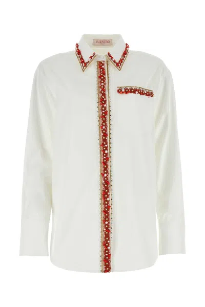 Valentino Garavani Poplin Shirt For Women In White