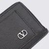 Valentino Signature Cardholder With Antique Palladium Hardware In Black