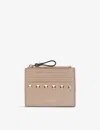 Valentino Womens Poudre Rockstud Leather Card Holder In Pink