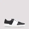 Valentino Garavani Open Leather Sneakers With Contrast Band And Stud Details Shoes In Black