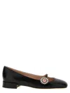 Valentino Embellished Leather Mary Jane Flats