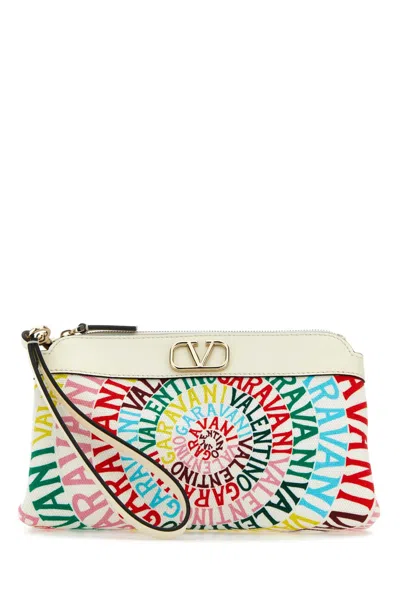 Valentino Garavani Printed Canvas And Leather  Escape Clutch