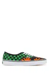 Valentino Garavani And Vans Low-top Fabric Trainer With Vlogo Checkerboard Print And Tropical Leaves In Green