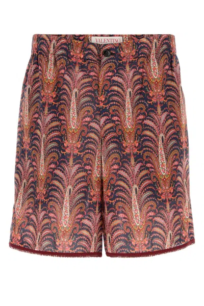 Valentino Garavani Printed Cotton Bermuda Shorts In Multi