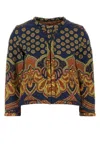 Valentino Cotton Blazer With Printed Intricate Pattern In White