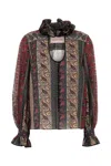 Valentino Garavani Printed Cotton Blend Blouse In Multi
