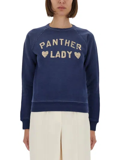Valentino Garavani Printed Cotton Sweatshirt In Blue