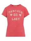 Valentino Panther Lady Graphic Print Crew Neck T-shirt In Red