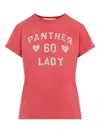 Valentino Panther Lady Graphic Print Crew Neck T-shirt In Red