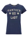 Valentino Crew Neck Graphic Print Short Sleeves Top In Blue