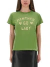 Valentino Graphic Crewneck Top With Front Design In Green