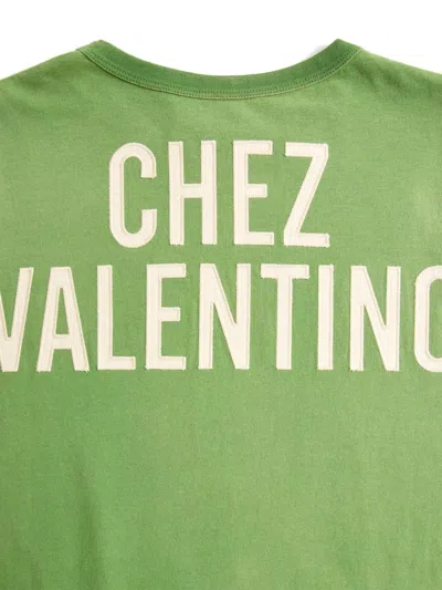Valentino Garavani Printed Cotton T-shirt For Woman In Green