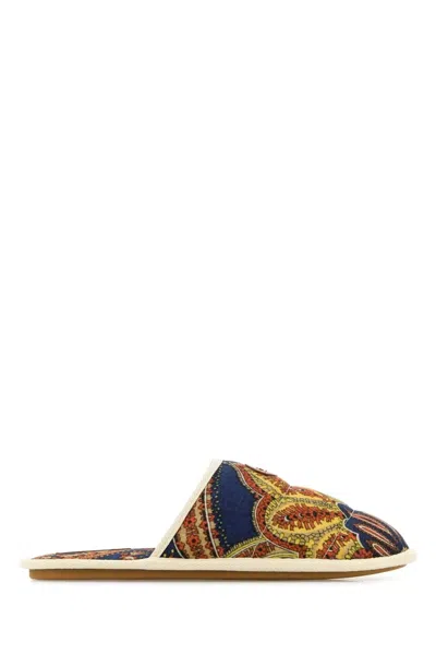 Valentino Garavani Printed Fabric Ta Chambre Slippers In Multi