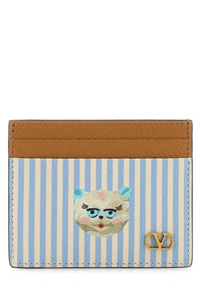 Valentino Garavani Printed Leather V Logo Signature Card Holder In Multi