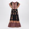 Valentino Ruched Tiered Paisley-print Cotton-muslin Midi Dress