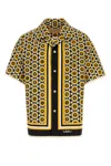 Valentino Bowling Shirt With Bulles Royales Print In Yellow