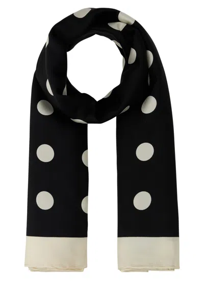 Valentino Garavani Printed Silk Chez Valentino Foulard In Black