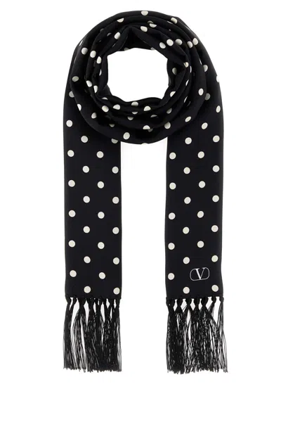 Valentino Garavani Printed Silk Foulard-style Scarf In Transparent