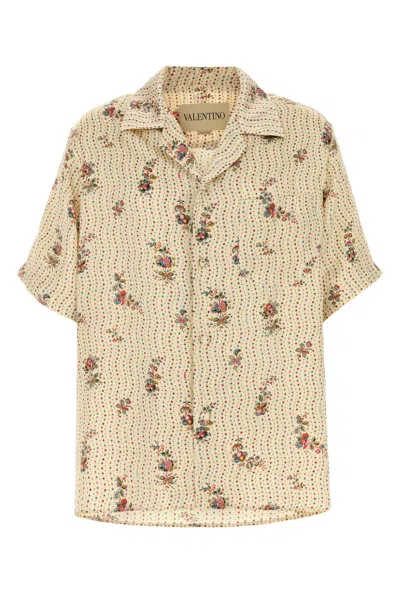 Valentino Garavani Printed Silk Shirt In Neutral