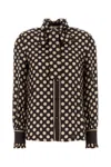 Valentino Twill Shirt With Plus De Polka Dot Print In Multi