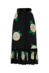 Valentino Garavani Printed Wool Blend Skirt In Animal Print