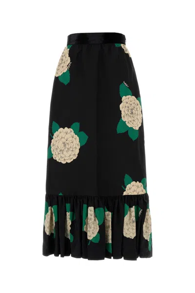 VALENTINO GONNA IN MISTO LANA STAMPATA  DONNA