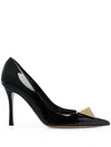 Valentino Garavani One Stud 100 Leather Pump In Black