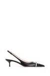Valentino Black Pointed Slingback With Bow