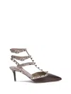 Valentino Rockstud 65 Two-tone Leather Pumps In Brown