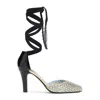Valentino Garavani Ankle Strap Foliage Pumps In Black