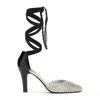Valentino Garavani Ankle Strap Foliage Pumps In Black