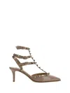 Valentino Rockstud Ankle Strap Sandals In Pink