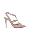 Valentino Rivet Leather High Heels In Pink